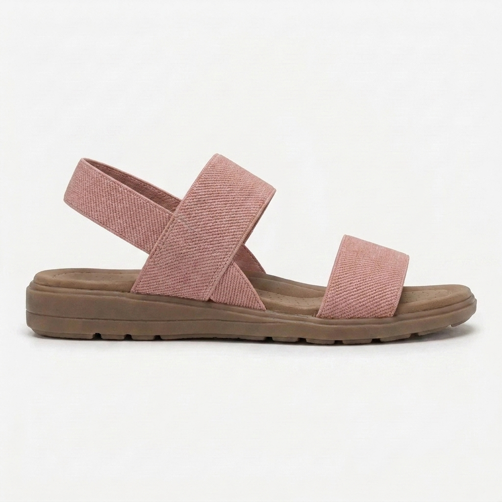 Sandalias Planas Cómodas para Mujeres con Dos Tiras, Hebilla en el Tobillo, Abiertas y Con Estilo Acolchado