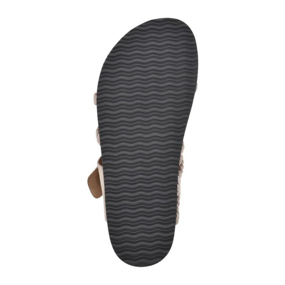 Sandalias Cómodas para Mujeres con Correa de Hebilla y Dedo Trenzado, Plantilla de Corcho, Estilo Deslizante