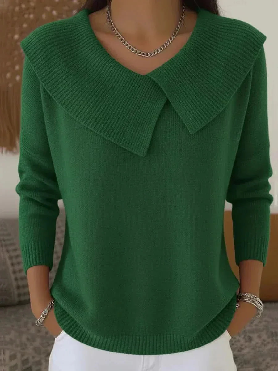 Suéter de Punto Cómodo para Mujeres con Cuello en V, Manga Larga y Estilo Holgado