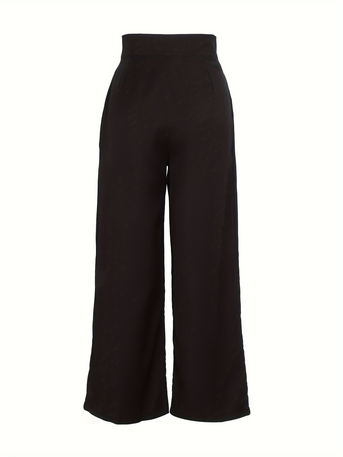 Pantalones Elegantes de Pierna Ancha en Caqui para Mujeres con Cintura Alta, Plisados y Estilo Ajustado