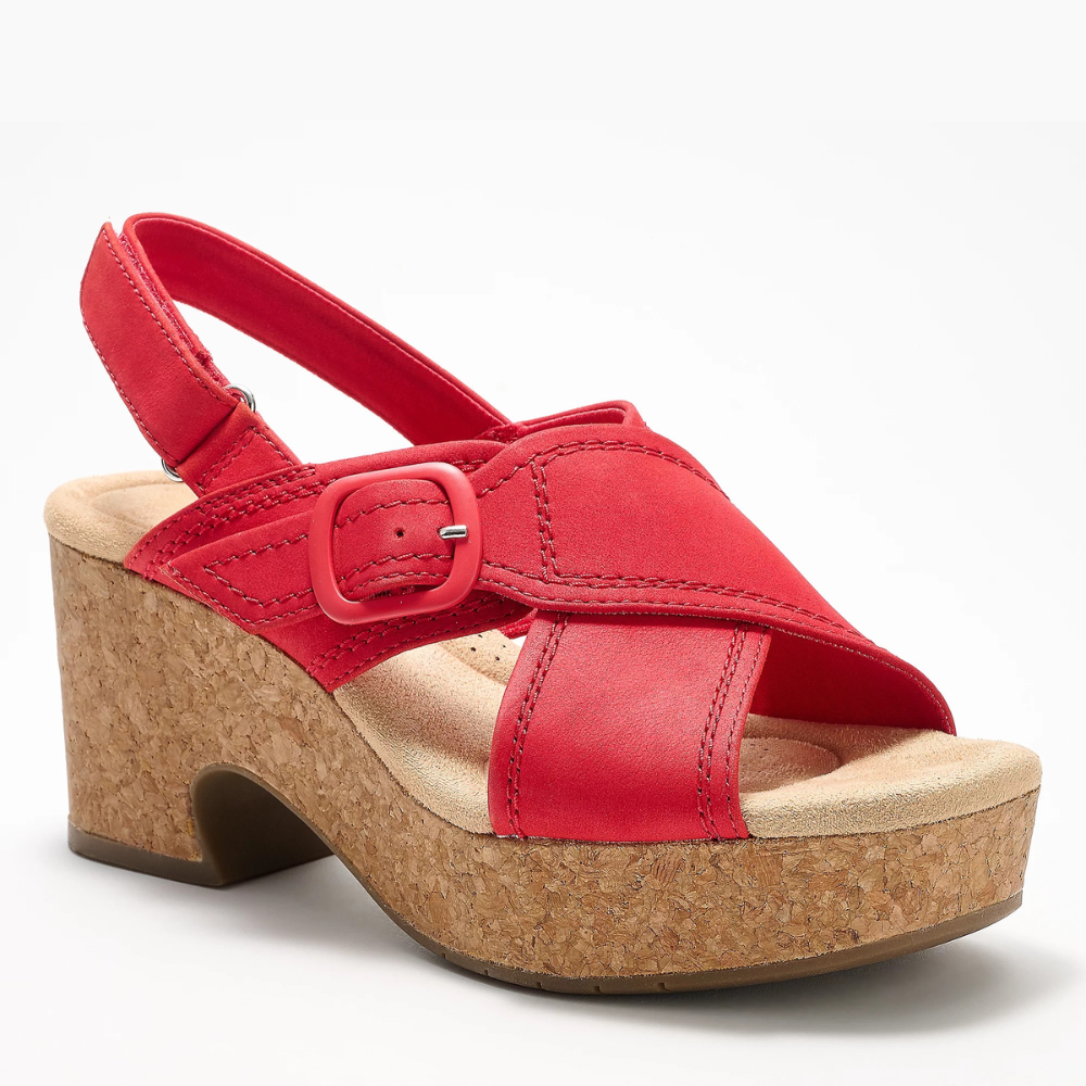 Sandalias de Tacón Bloque Cómodas para Mujeres con Correa Cruzada y Plataforma de Corcho