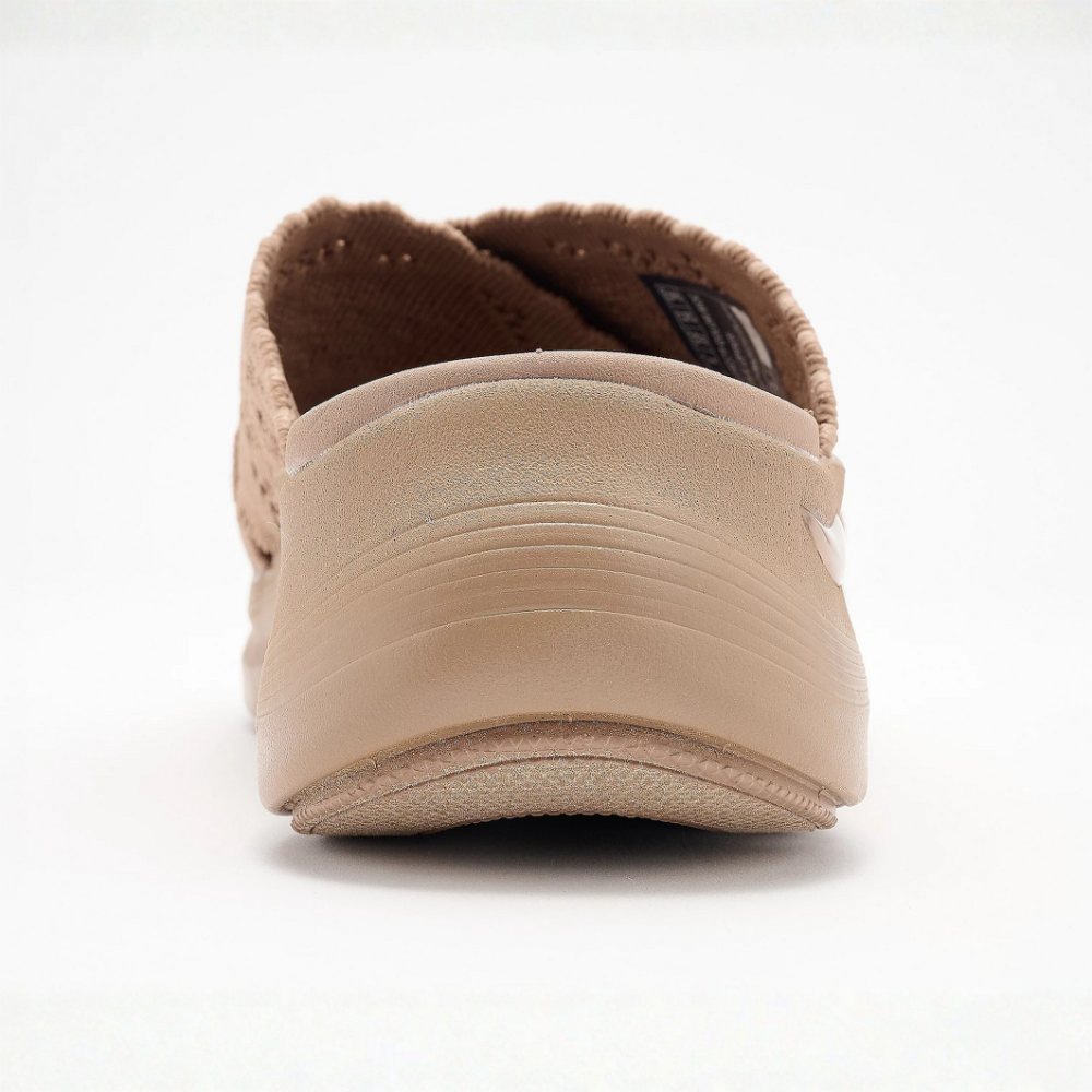 Sandalias deslizantes cómodas para mujeres con tiras cruzadas de punto y suela de plataforma acolchada