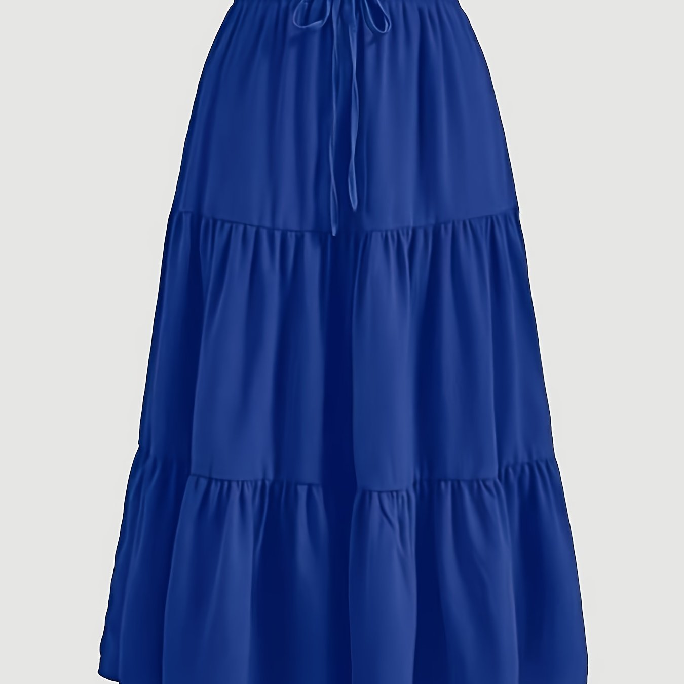 Falda Maxi Con Volantes Sin Esfuerzo para Mujeres con Cintura Paperbag y Cordón, Estilo Bohemio