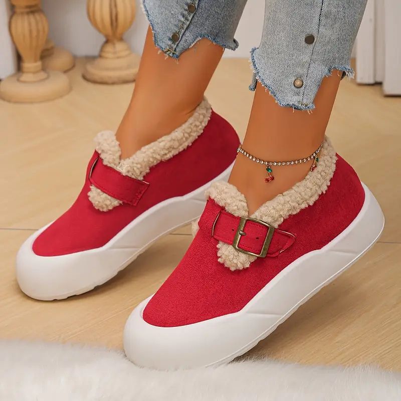Zapatos Mary Jane cómodos para mujeres con detalle de piel sintética, correa con hebilla, plataforma y estilo slip on