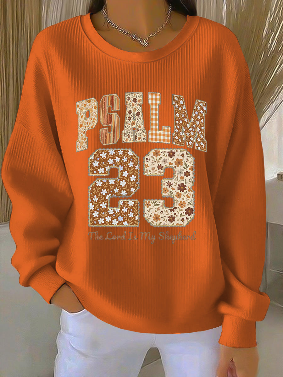 Sudadera Gráfica Naranja Cómoda para Mujeres con Cuello Redondo, Manga Larga, Estilo Casual Oversized
