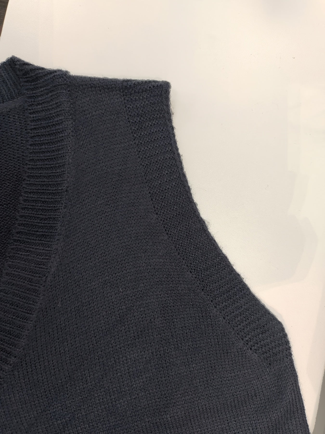 Chaleco de Suéter Azul Oscuro Cómodo para Mujeres con Cuello en V Sin Mangas Estilo Holgado y Relajado