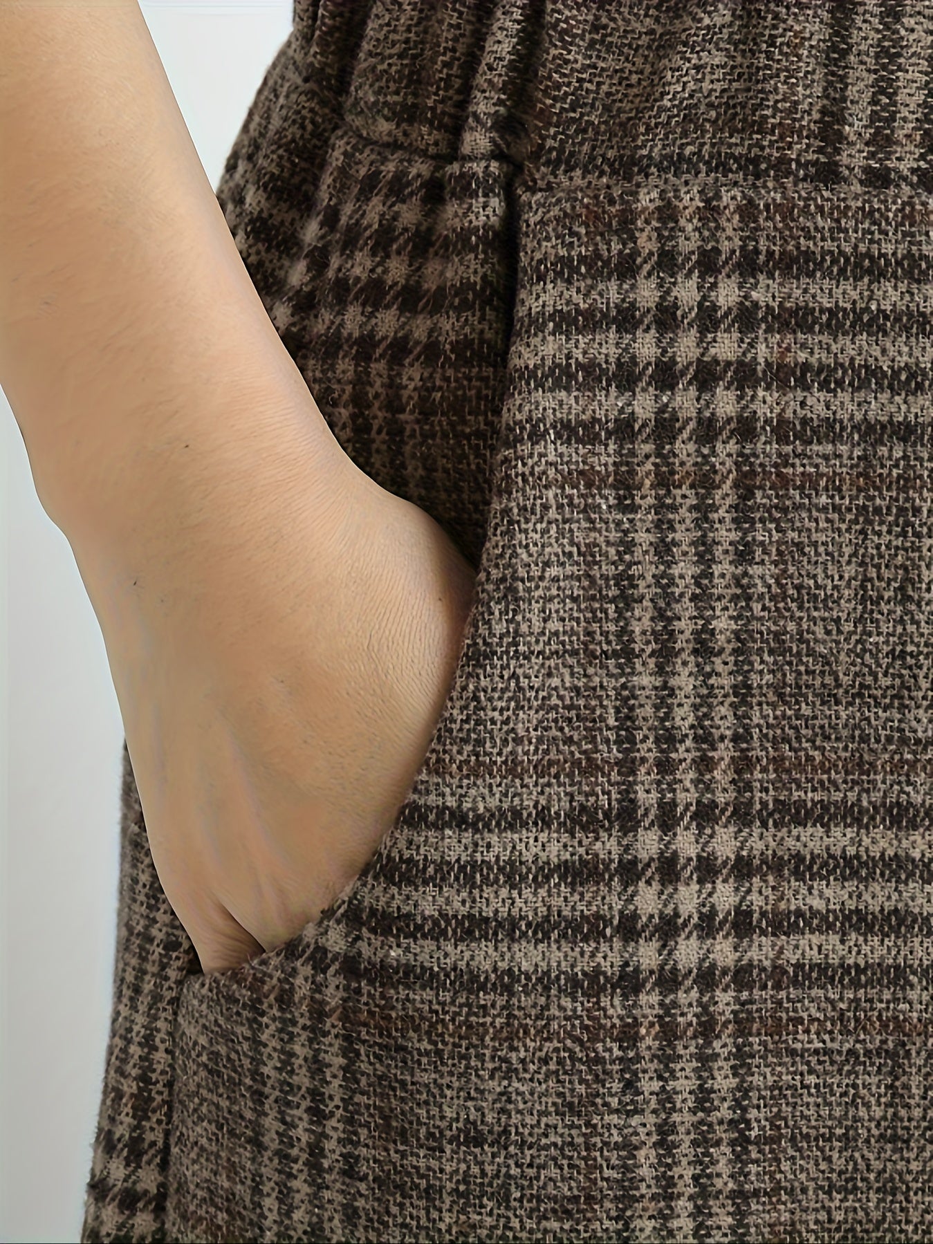 Pantalones Culotte de Cuadros Amplios para Mujer con Cintura Alta Elástica, Estilo Casual Relajado