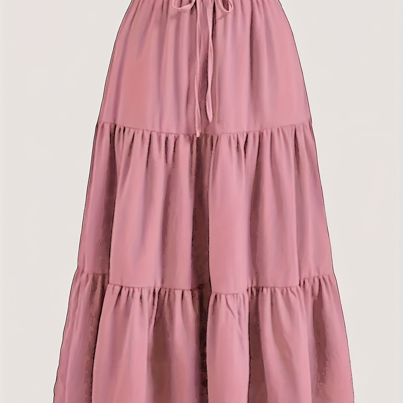 Falda Maxi Con Volantes Sin Esfuerzo para Mujeres con Cintura Paperbag y Cordón, Estilo Bohemio