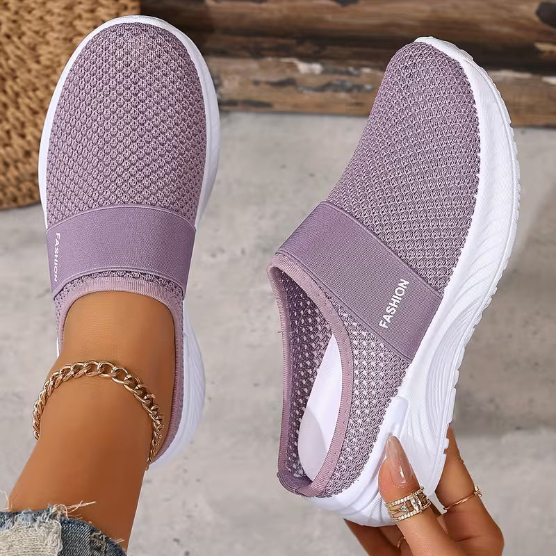 Deslizador Cómodo para Mujeres con Punta Cerrada de Malla Transpirable y Diseño Sin Talón