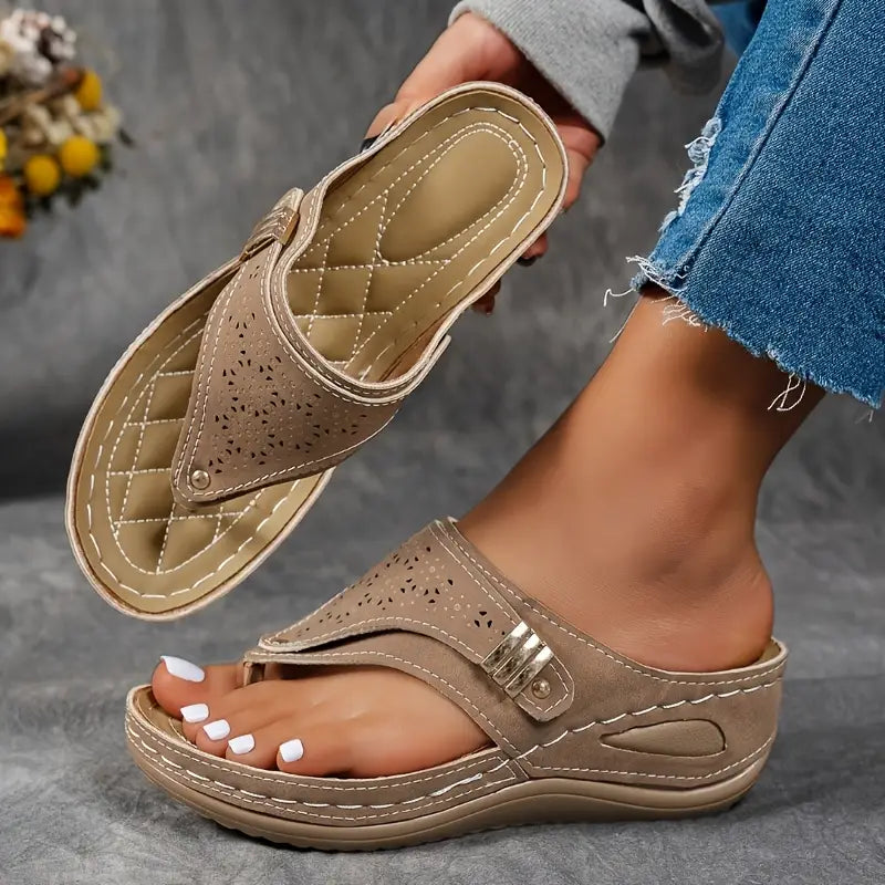 Sandalias de Tira Cómodas para Mujeres con Soporte de Arco Contorneado Estilo Flip Flop