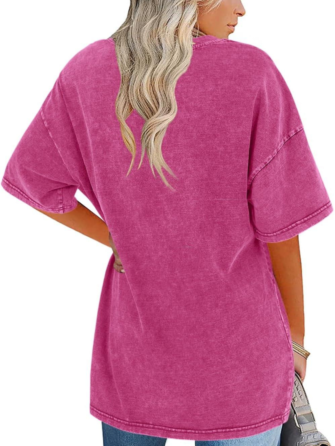 Túnica de Algodón Lavado Sin Esfuerzo para Mujeres con Cuello Redondo y Manga Corta, Estilo Oversized y Casual