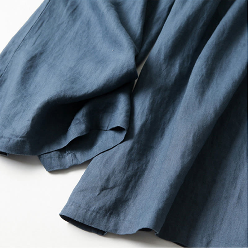 Pantalones Anchos de Lino para Mujeres con Cintura Alta, Plisados y Estilo Casual Relajado