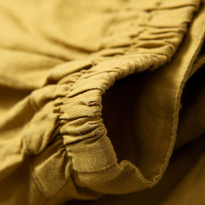 Pantalones Anchos de Lino para Mujeres con Cintura Alta, Plisados y Estilo Casual Relajado