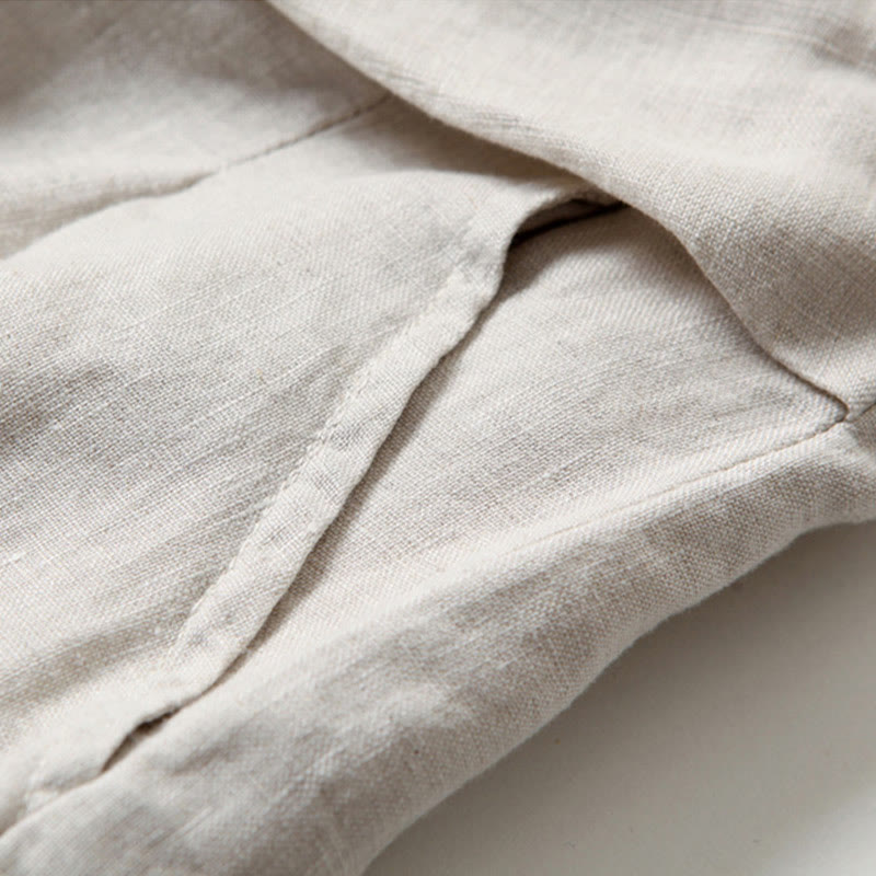 Pantalones Anchos de Lino para Mujeres con Cintura Alta, Plisados y Estilo Casual Relajado
