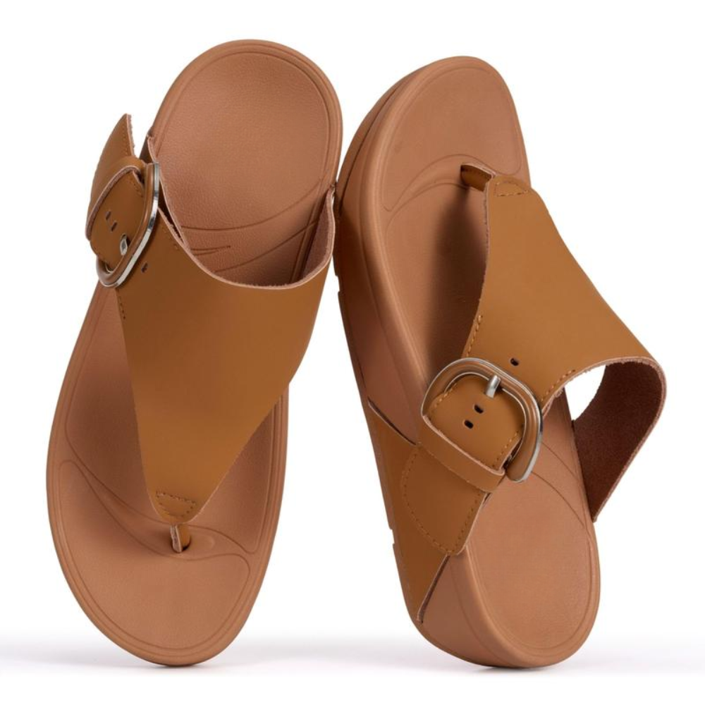 Sandalias de Tanga Cómodas para Mujeres con Detalle de Hebilla y Plantilla Acolchada Estilo Slip On