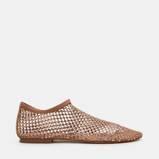 Sandalias Cerradas Cómodas para Mujeres con Parte Superior de Malla Tejida, Punta Cuadrada, Estilo Plano y Sin Hebillas