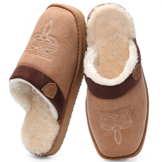 Zapatillas de Casa Cómodas para Mujeres con Forro de Piel Sintética, Punta Cerrada y Estilo Sin Talón