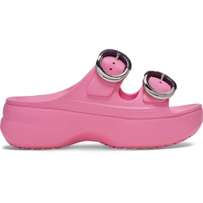 Sandalias de Plataforma Cómodas para Mujeres con Correa de Doble Hebilla, Suela Chunky de Espuma