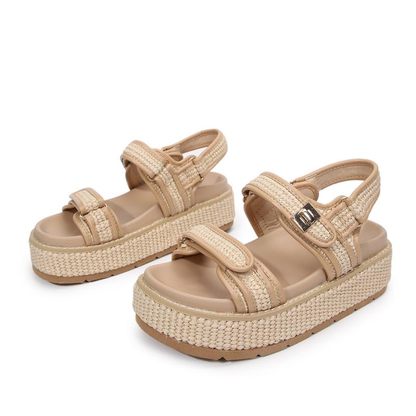 Sandalias de Plataforma Elegantes para Mujeres con Dos Correas y Hebilla en el Tobillo, Estilo Chunky