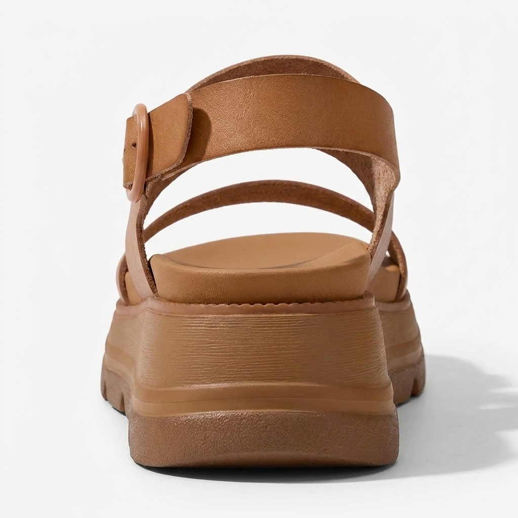 Sandalias de Plataforma Cómodas para Mujeres con Doble Correa Ancha y Suela Chunky