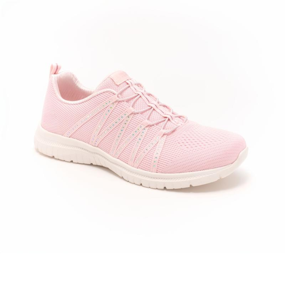 Zapatos de Correr Cómodos para Mujeres con Parte Superior de Tejido Transpirable, Cordones y Suela Ligera