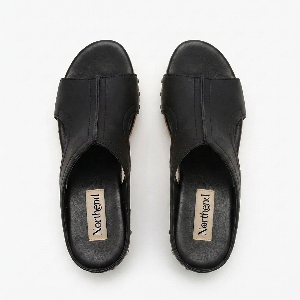 Sandalias Wedge Cómodas para Mujeres con T Strap de Tachuelas y Plataforma de Corcho con Punta Abierta
