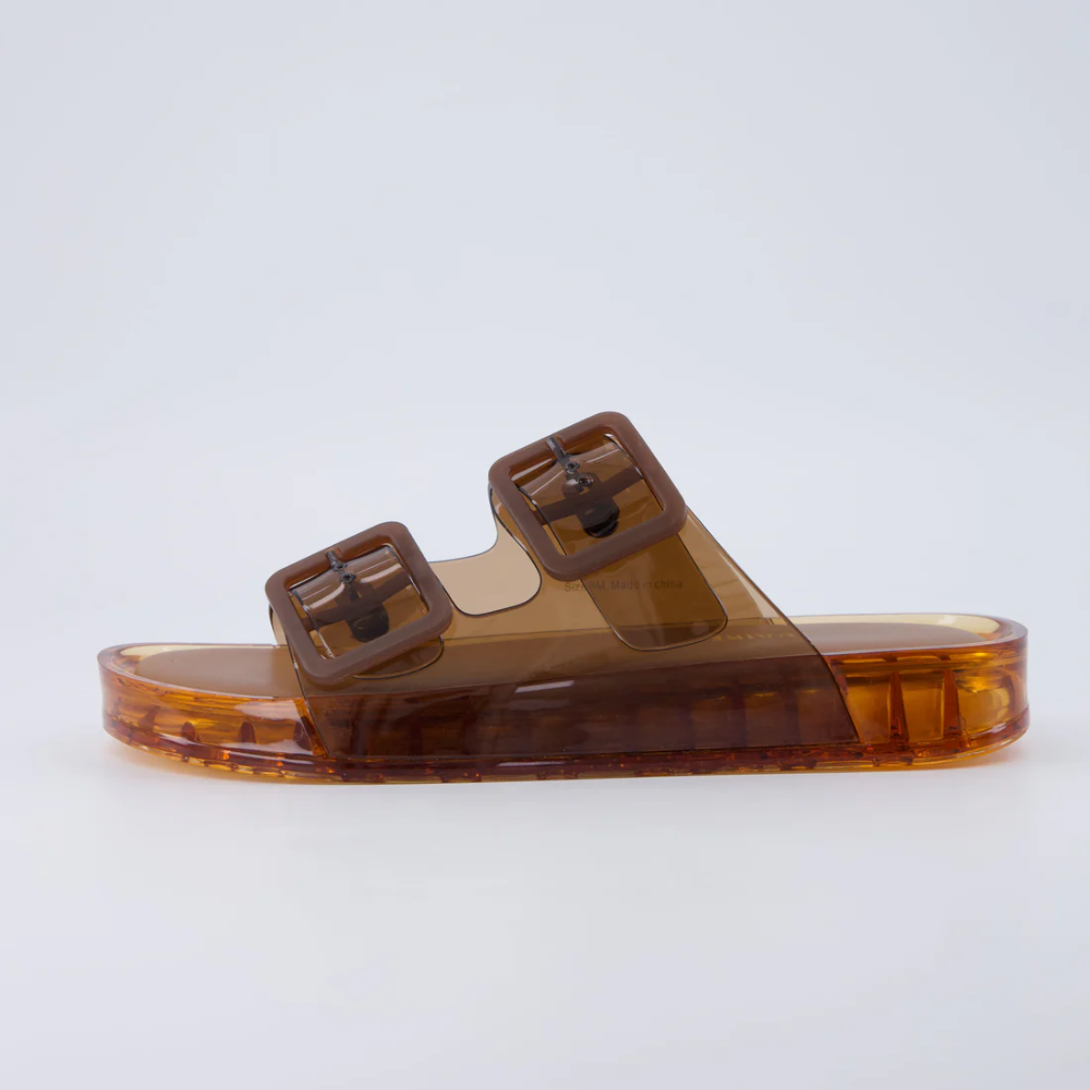 Sandalias de Gel Cómodas para Mujeres con Correa de Doble Hebilla, Translucidas, Estilo Impermeable