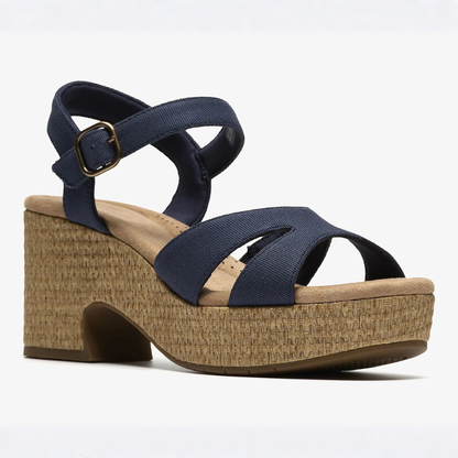 Sandalias de Tacón Bloque Cómodas para Mujer con Correa Cruzada y Plataforma de Espadrille