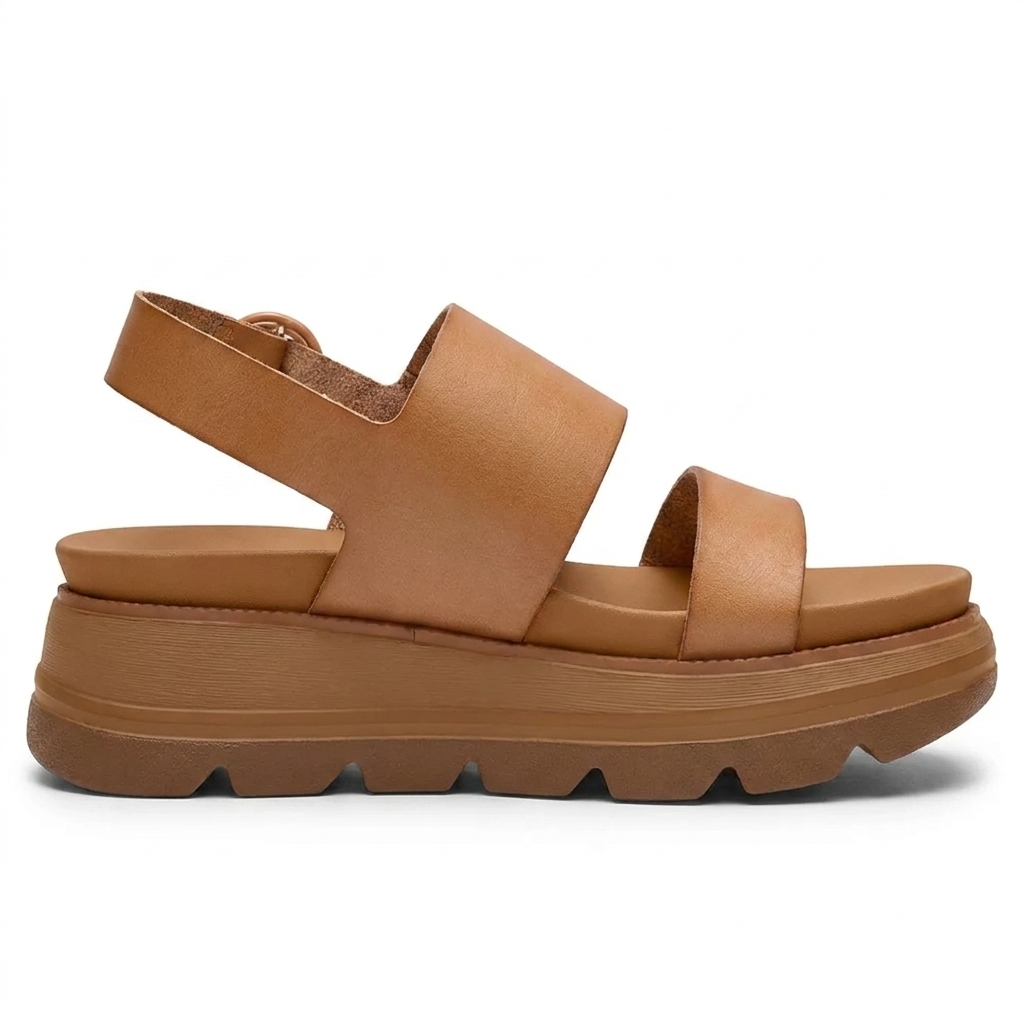 Sandalias de Plataforma Cómodas para Mujeres con Doble Correa Ancha y Suela Chunky