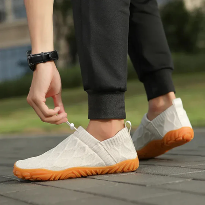Zapatillas Cómodas para Mujeres con Punta Ancha, Parte Superior de Tejido, Estilo Minimalista Sin Calzado
