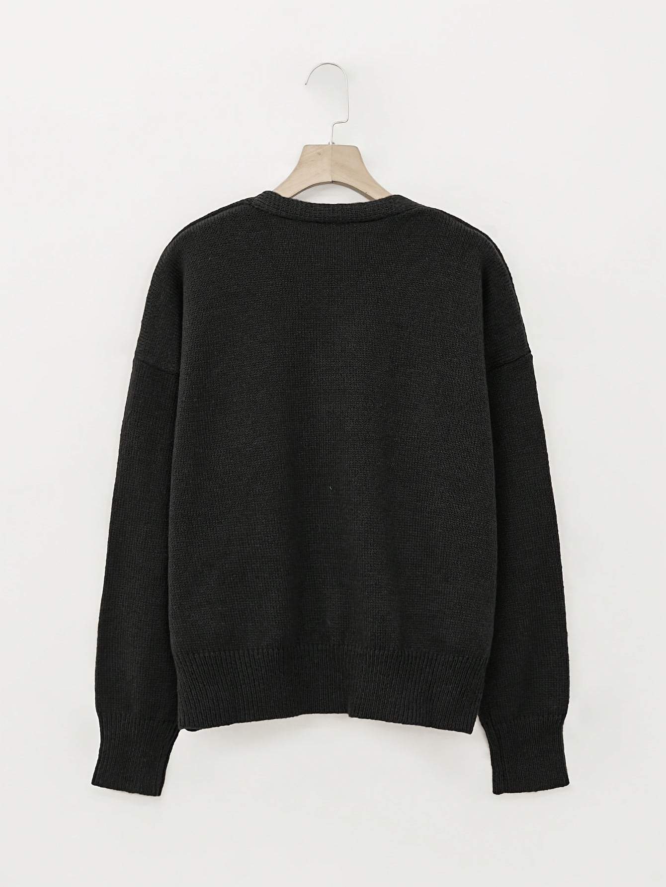 Suéter Cardigan Cómodo para Mujeres con Cuello en V, Manga Larga, Botones en la Parte Delantera, Estilo Relajado y Oversized