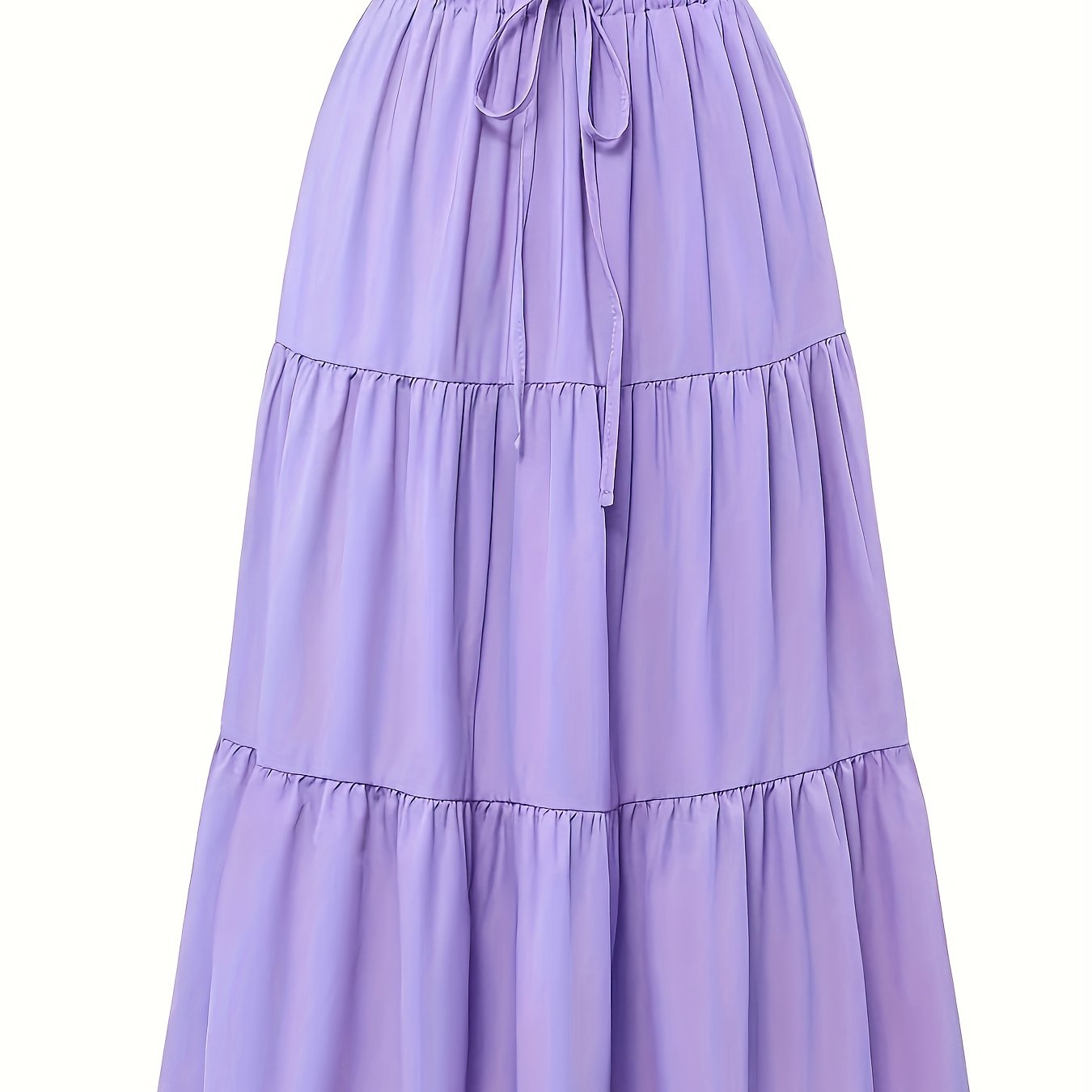 Falda Maxi Con Volantes Sin Esfuerzo para Mujeres con Cintura Paperbag y Cordón, Estilo Bohemio
