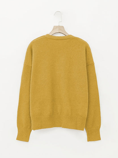 Suéter Cardigan Cómodo para Mujeres con Cuello en V, Manga Larga, Botones en la Parte Delantera, Estilo Relajado y Oversized
