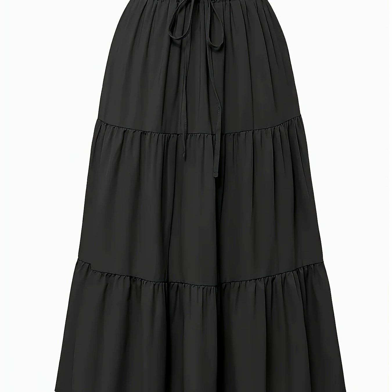Falda Maxi Con Volantes Sin Esfuerzo para Mujeres con Cintura Paperbag y Cordón, Estilo Bohemio