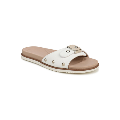 Sandalias Planas Cómodas para Mujeres con Tira Trenzada y Suela de Corcho con Tachuelas Estilo Slide