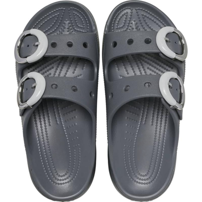 Sandalias de Plataforma Cómodas para Mujeres con Correa de Doble Hebilla, Suela Chunky de Espuma