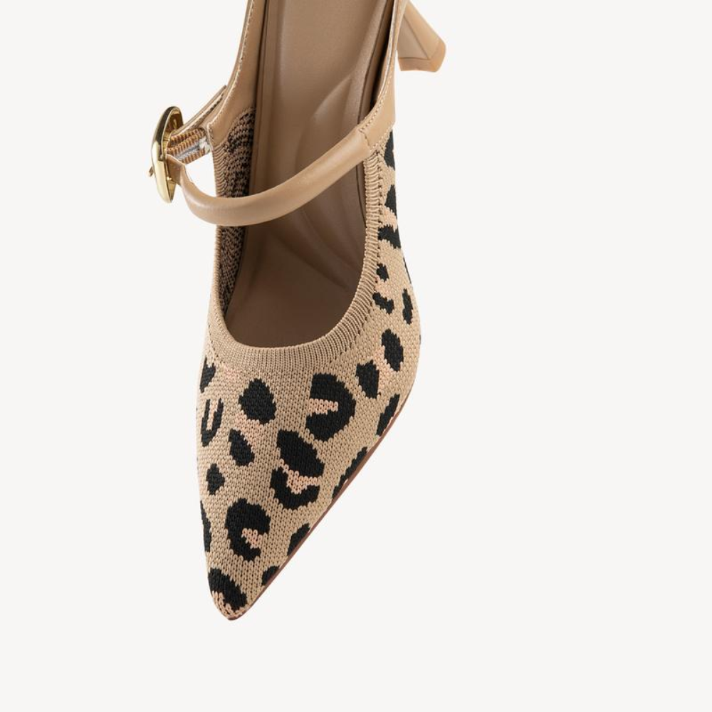 Mules Elegantes con Tacón para Mujeres con Punta Afila y Correa de Hebilla, Estilo Slip On con Tacón Bajo