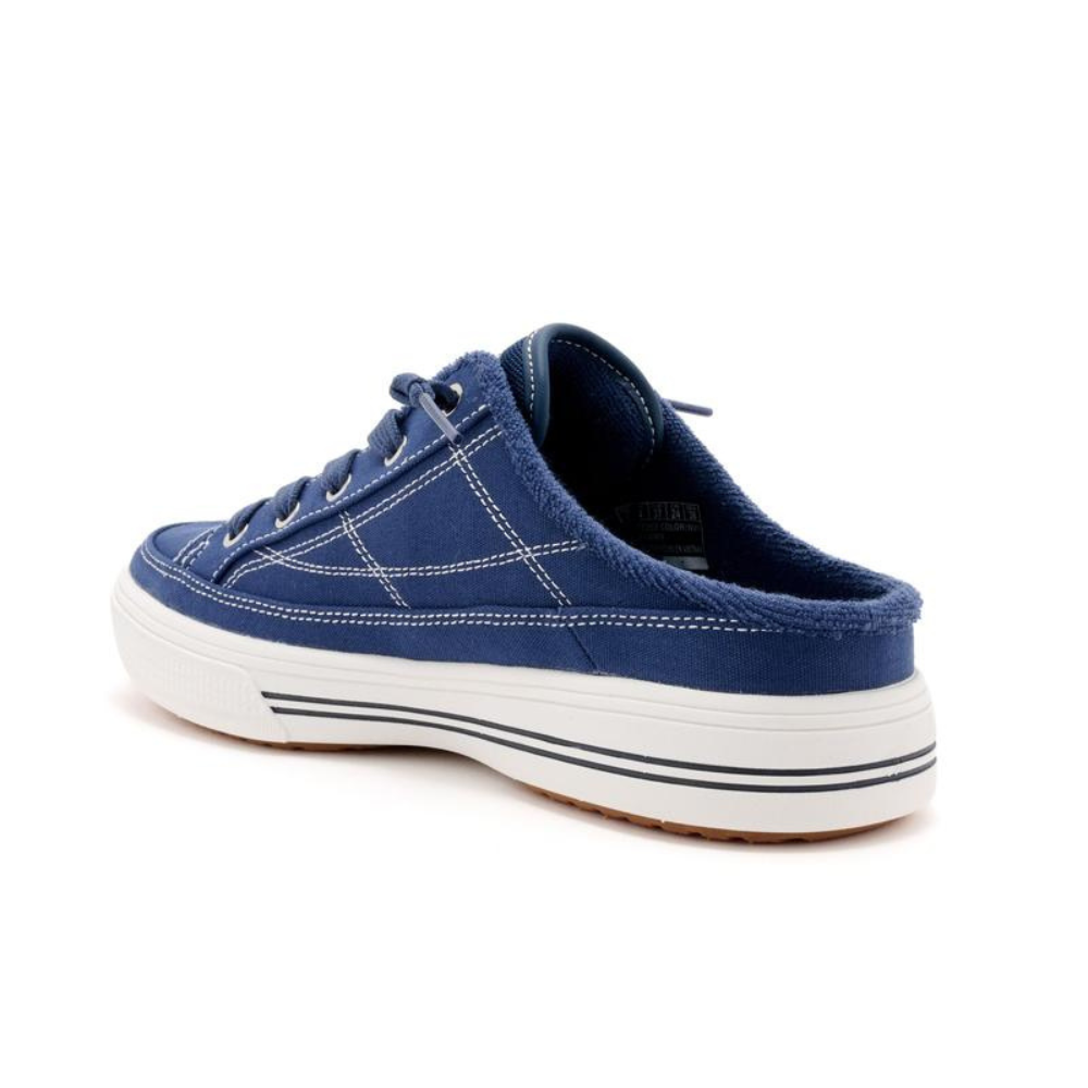Mules Cómodas para Mujeres con Parte Superior de Lona Sin Talón Estilo Sneaker Bajo con Cordones