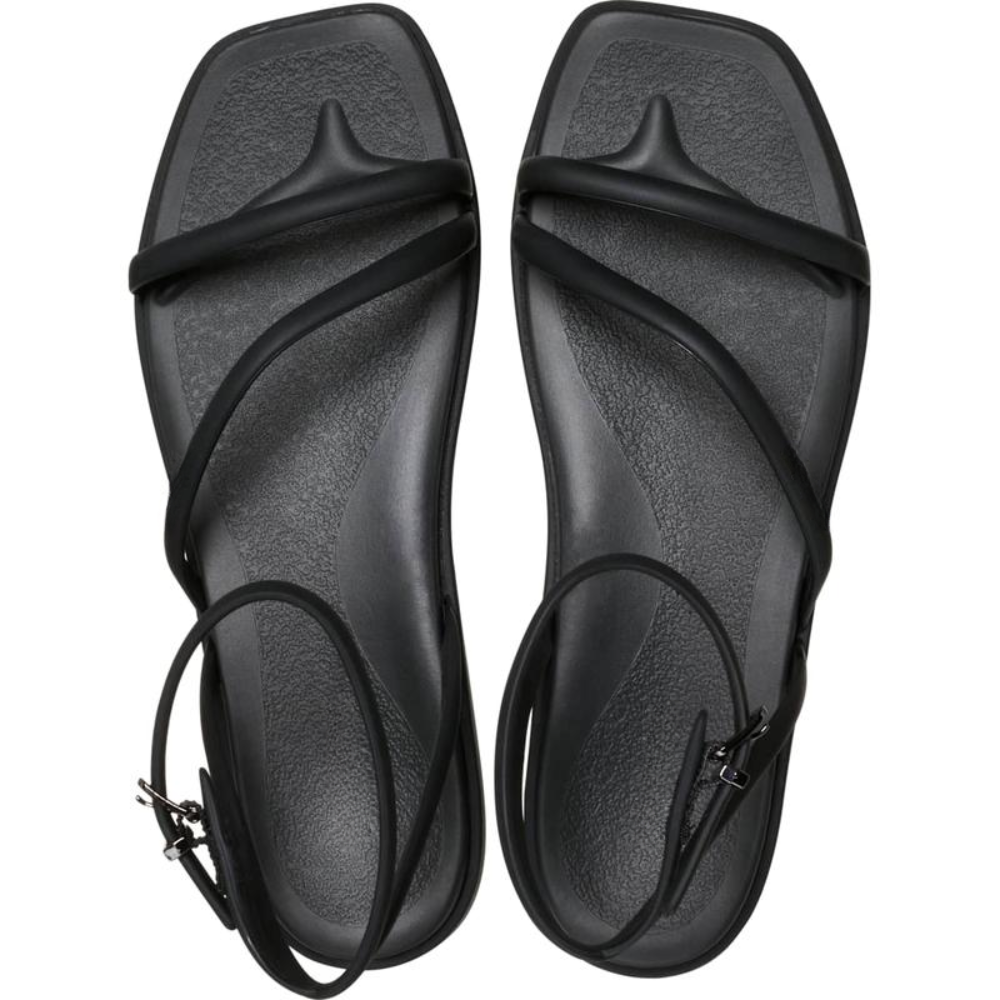 Sandalias Cómodas con Tiras para Mujeres con Bucles delgados en los Dedos y Hebilla en el Tobillo, Estilo Minimalista Plano