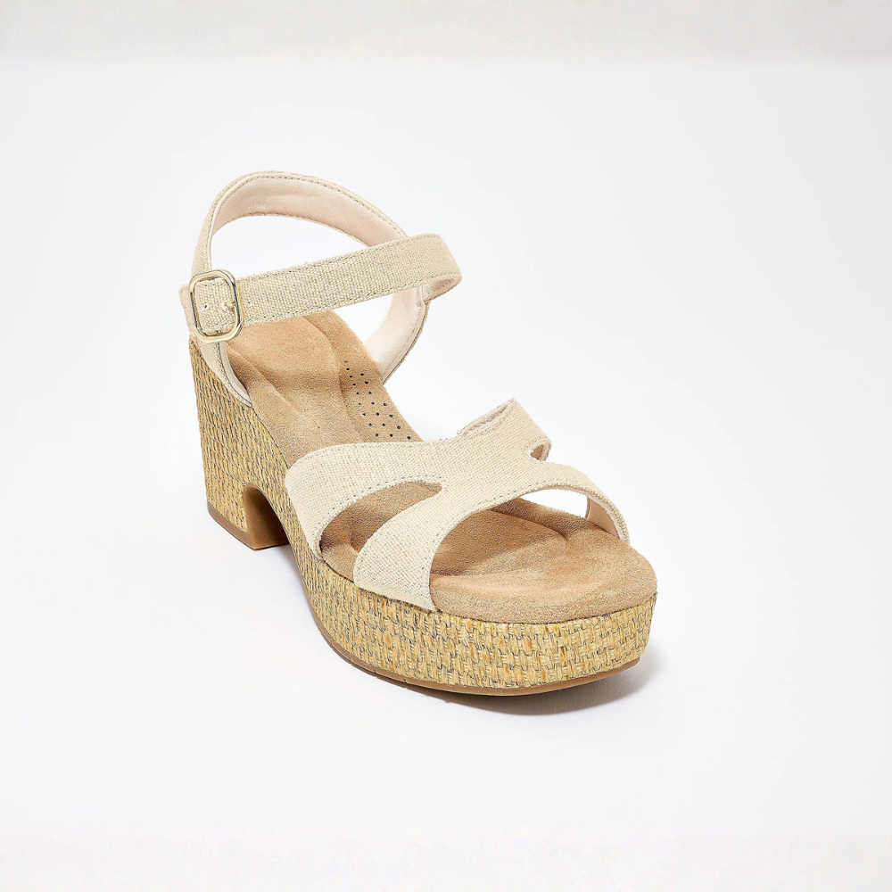 Sandalias de Tacón Bloque Cómodas para Mujer con Correa Cruzada y Plataforma de Espadrille