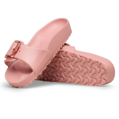 Zapatillas Cómodas para Mujeres con Correa de Hebilla Única y Plantilla Contorneada, Estilo Deslizante Impermeable