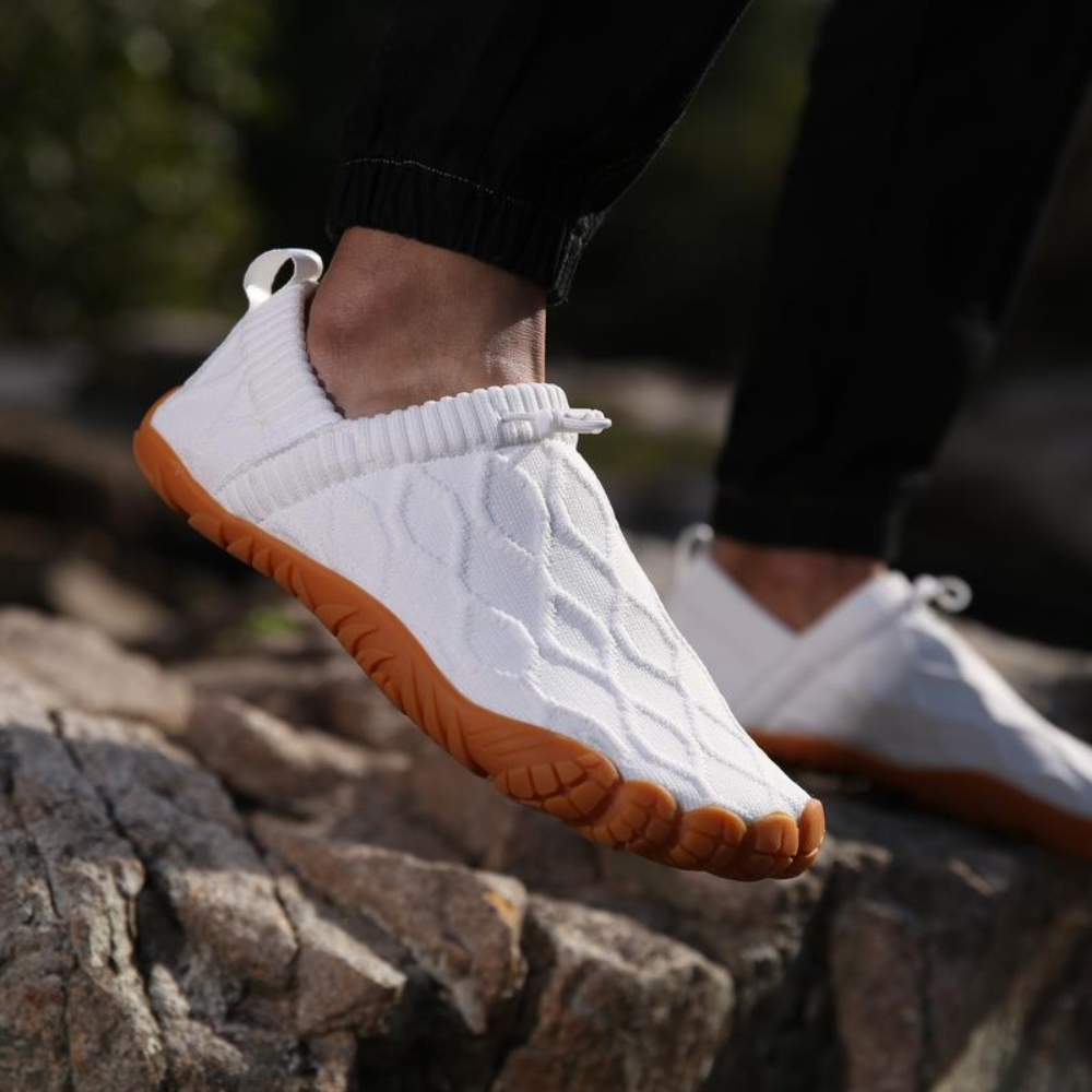 Zapatillas Cómodas para Mujeres con Punta Ancha, Parte Superior de Tejido, Estilo Minimalista Sin Calzado