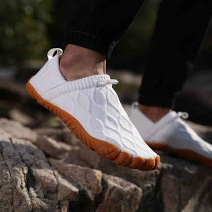 Zapatillas Cómodas para Mujeres con Punta Ancha, Parte Superior de Tejido, Estilo Minimalista Sin Calzado
