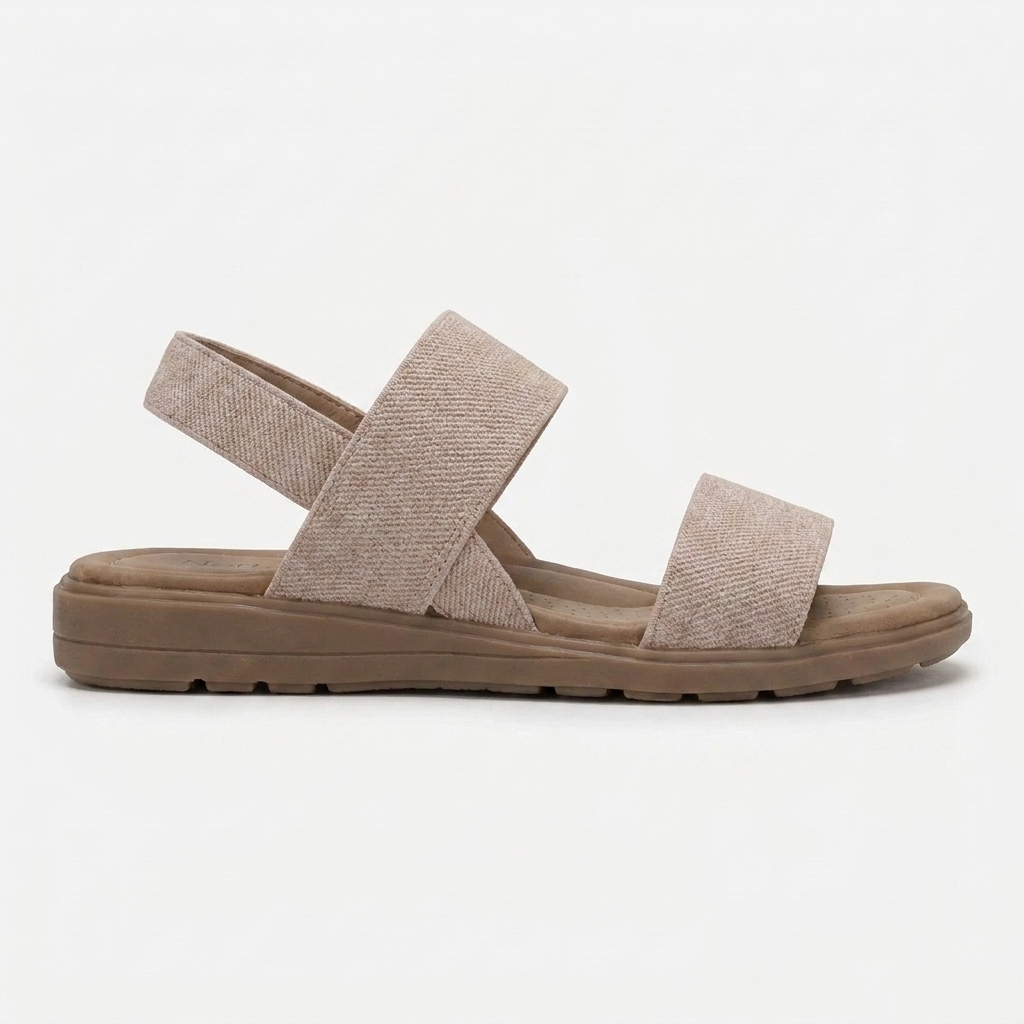 Sandalias Planas Cómodas para Mujeres con Dos Tiras, Hebilla en el Tobillo, Abiertas y Con Estilo Acolchado