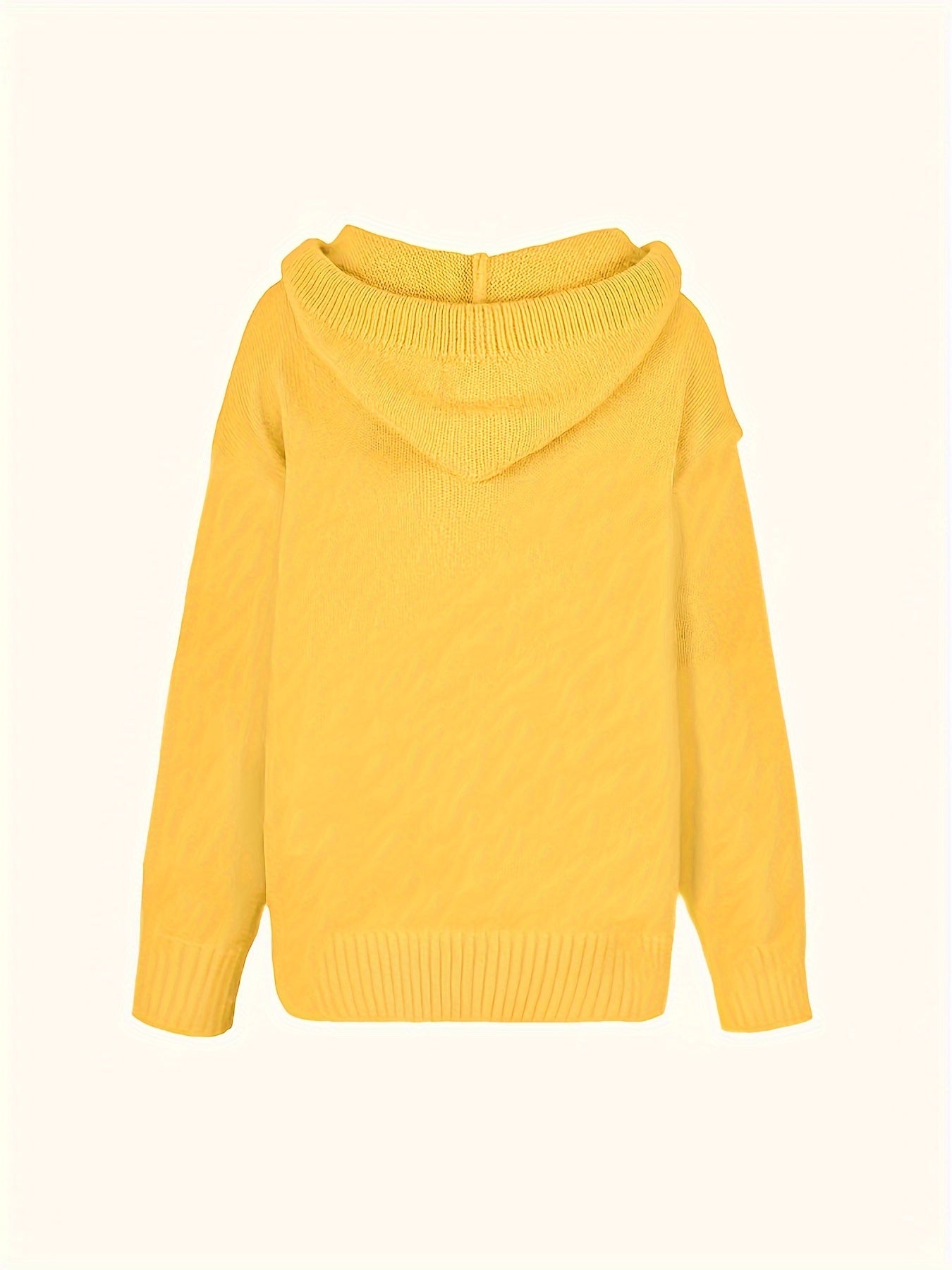Suéter de punto cómodo para mujeres con cuello de capa, manga larga, cordón y estilo oversized
