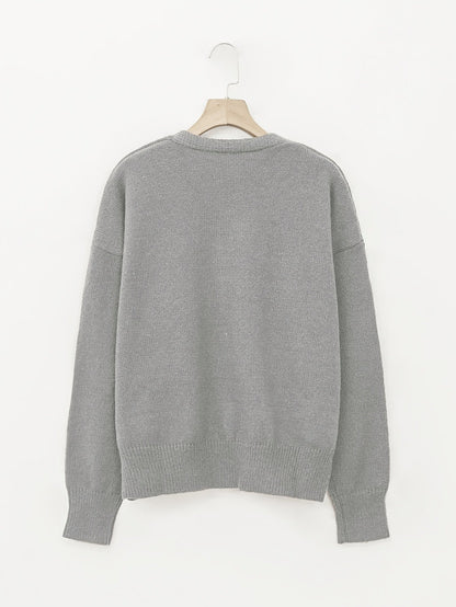 Suéter Cardigan Cómodo para Mujeres con Cuello en V, Manga Larga, Botones en la Parte Delantera, Estilo Relajado y Oversized