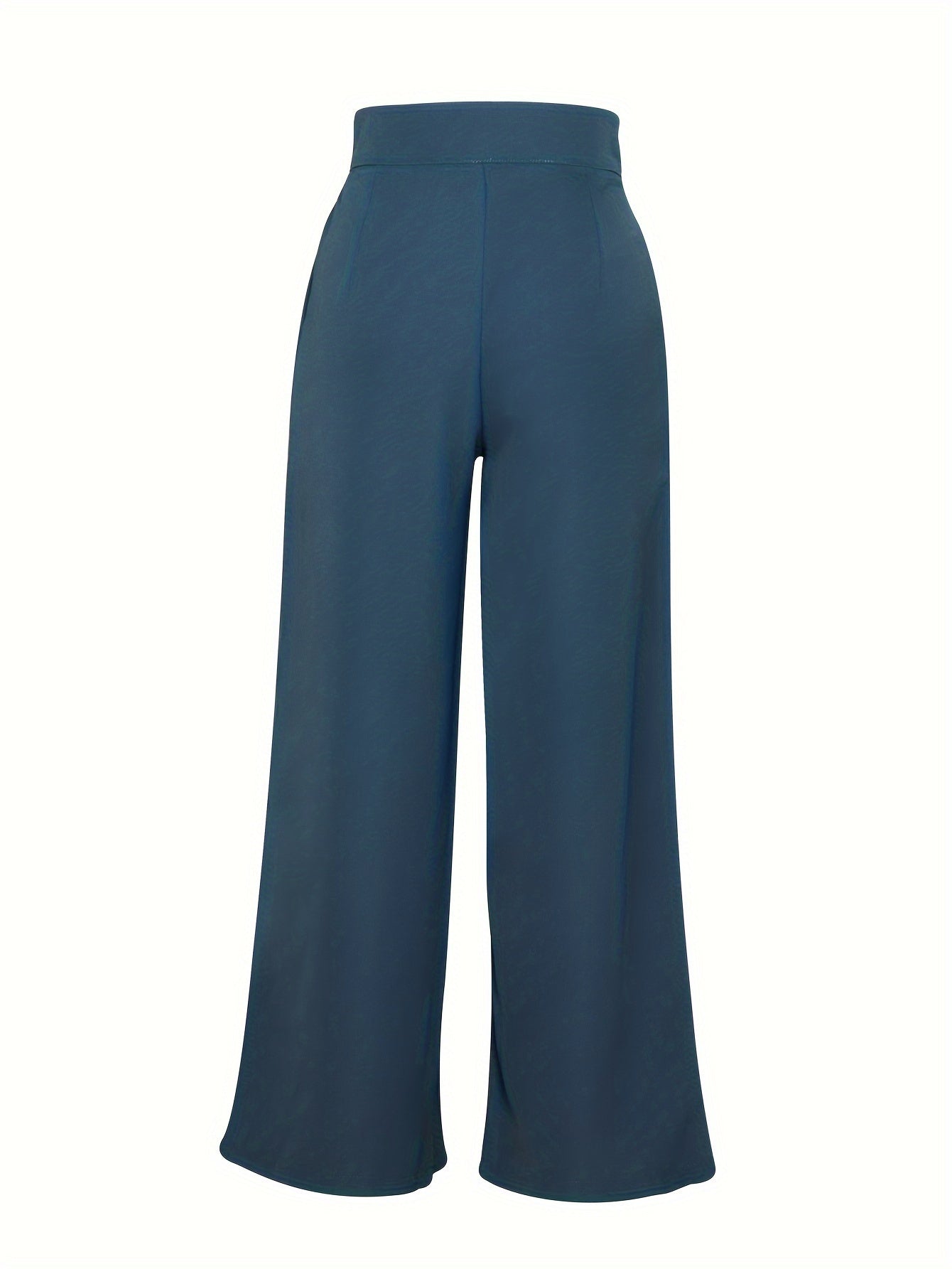 Pantalones Elegantes de Pierna Ancha en Caqui para Mujeres con Cintura Alta, Plisados y Estilo Ajustado