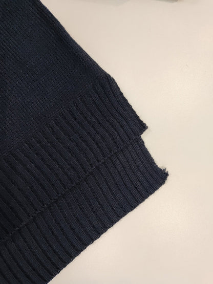 Chaleco de Suéter Azul Oscuro Cómodo para Mujeres con Cuello en V Sin Mangas Estilo Holgado y Relajado