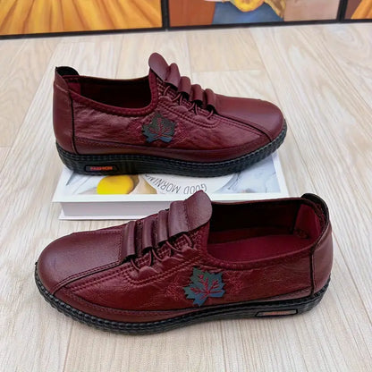 Zapatos Cómodos de Cordones para Mujeres con Panel Floral Embosado, Suela Blanda y Antideslizante, Estilo Plano
