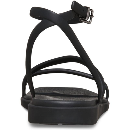 Sandalias Cómodas con Tiras para Mujeres con Bucles delgados en los Dedos y Hebilla en el Tobillo, Estilo Minimalista Plano